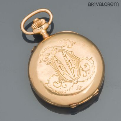 Chronograph pocket watch in 750°/°° yellow...
