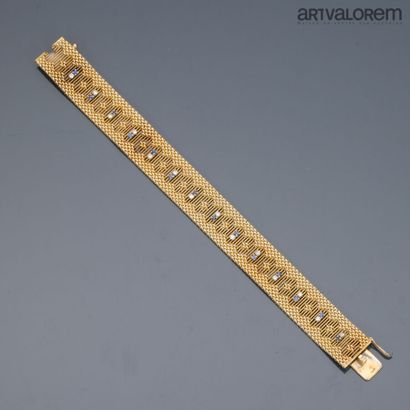 Ribbon bracelet in yellow gold 750°/°° with...