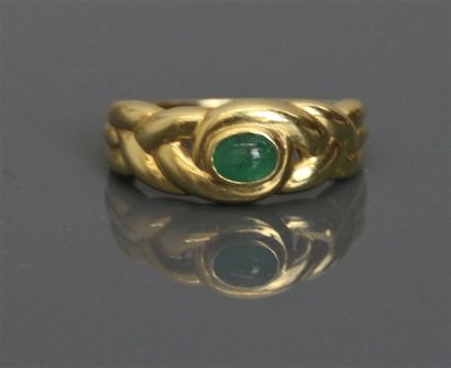 Ring in yellow gold 750°/°° with braided...