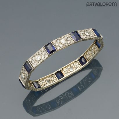 Ribbon bracelet in 750°/°° white gold and...