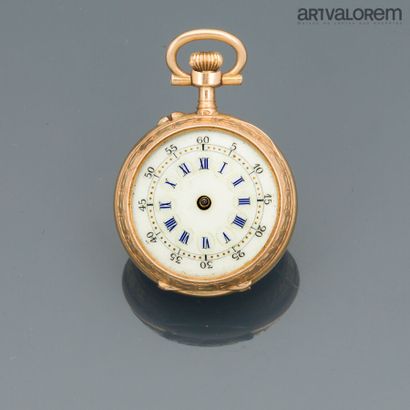 Yellow gold 750°/°° collar watch, beige dial...