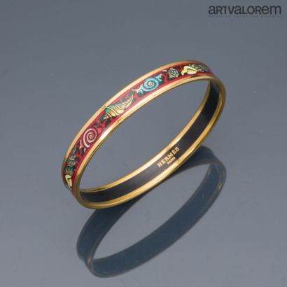 HERMES Paris
Gilt metal bracelet with enameled...