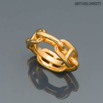 HERMÈS
Gilded metal scarf ring Regatta model...
