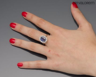Daisy ring in 750°/°° white gold set with...