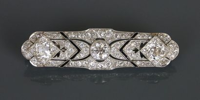 Brooch in 585°/°° white gold and platinum...