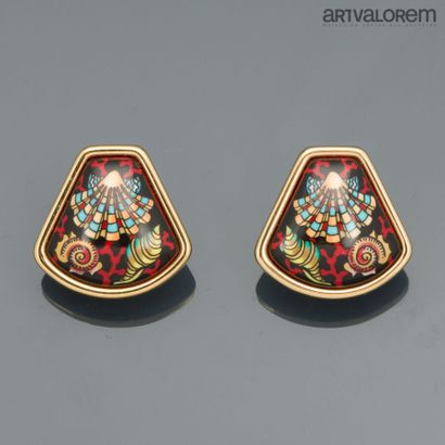 HERMES Paris
Pair of ear clips in gilded...