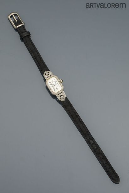 Ladies' watch in platinum and 750°/°° white...