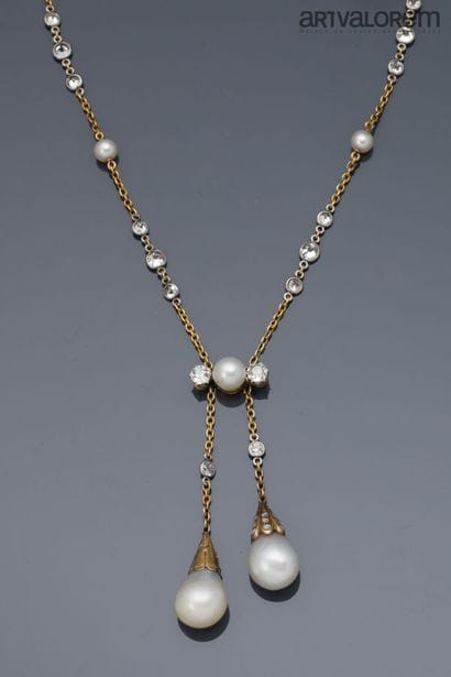 Négligé in 750°/°° yellow gold and platinum,...