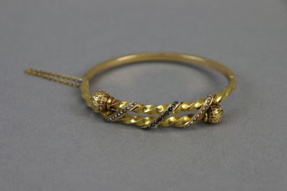 Opening link bracelet in yellow gold 750°/°°,...