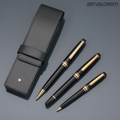 MONTBLANC
Three Meisterstück black resin...