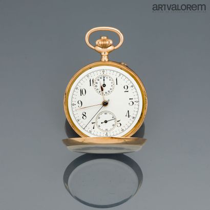 Chronograph pocket watch in 750°/°° yellow...