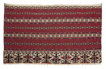 Tapis de selle Kilim TÉKKÉ AK TCHOUVAL (Asie...