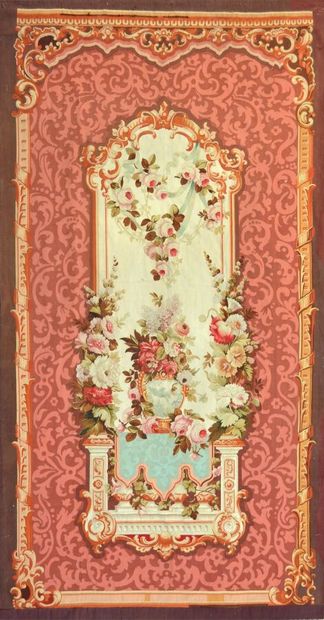 Important et original tapis d'Aubusson (France)...
