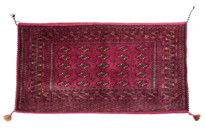 Rare tapis de selle (sac) BOUKHARA en soie...