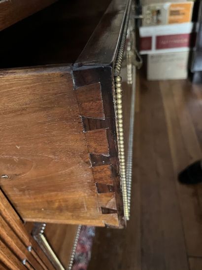 Mahogany and mahogany veneered chest of drawers...