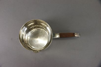 Cassolette in 950°/°° silver, wooden handle....