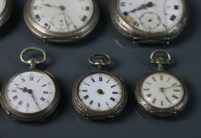 Set comprising four silver collar watches...