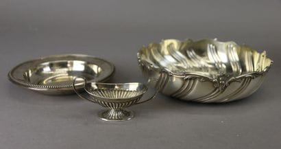 Bottle coaster in 950°/°° silver, pearl frieze...