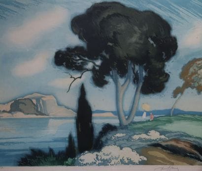 SCHOOL early 20th century,
Seascape,
Etching...