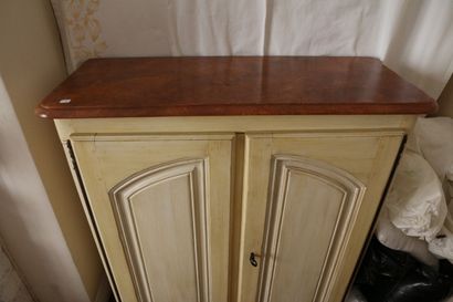 Sideboard in cream and yellow lacquered wood,...