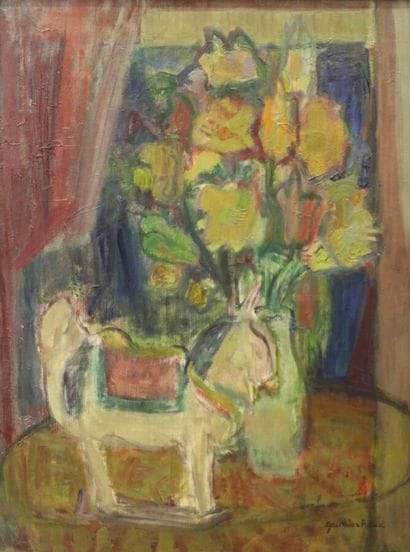 Gauthier ROUX (20th)
Vase with horse,
Oil...