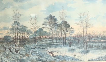 BAZ (20th century)
Lake landscape,
Watercolor...