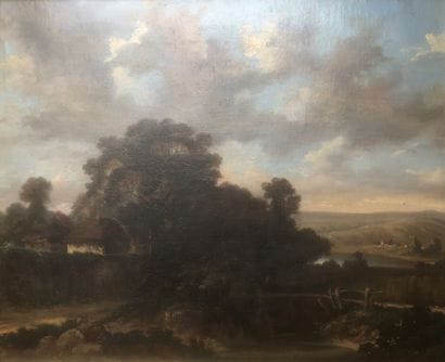 19th century SCHOOL
Landscape,
Oil on canvas.
36.5...