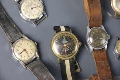 Set of 17 men's wristwatches, mechanical...