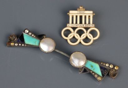 Enameled metal brooch made for the 1936 Berlin...
