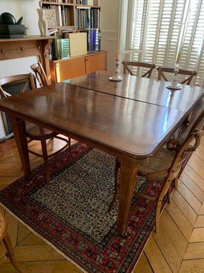 Rectangular dining table in mahogany and...