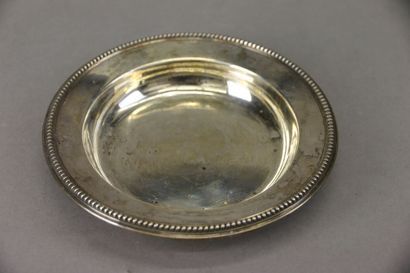 Bottle coaster in 950°/°° silver, pearl frieze...