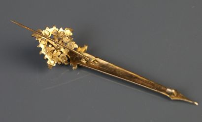 Gilded metal brooch set with claw-set faceted...