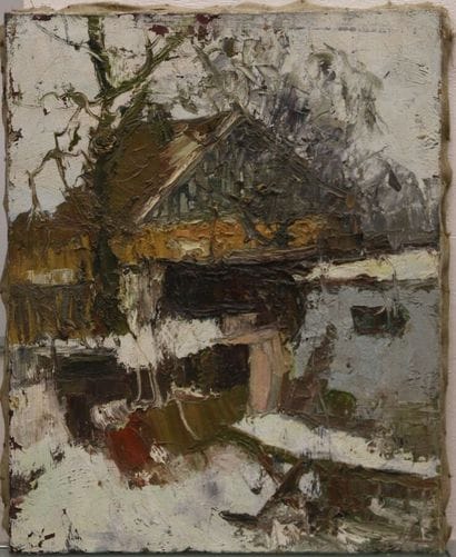 MODERN SCHOOL.
House under the snow,
Oil...