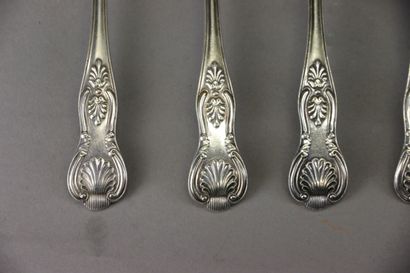 Suite of 12 950°/°° silver dessert servers,...