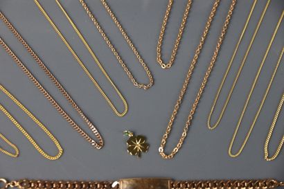 Gold-plated metal set including: 23 religious...
