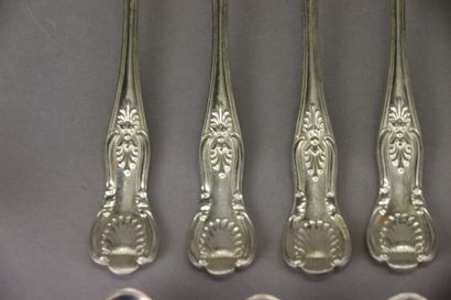 Suite of 12 950°/°° silver dessert servers,...