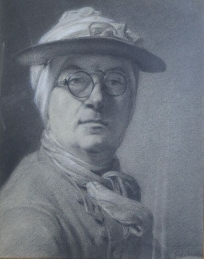 After CHARDIN, 
Self-portrait by Chardin,
Pencil...