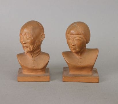 A. ROS (20th century)
Two terracotta busts...