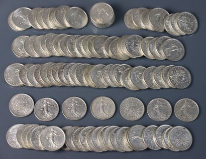 200 pieces of 5 francs silver, sower type....