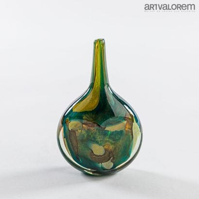 M'DINA 
Blue, brown and yellow blown glass...
