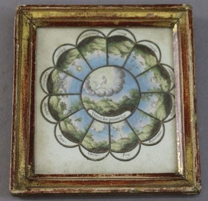 Miniature with painted decoration of a polylobed...