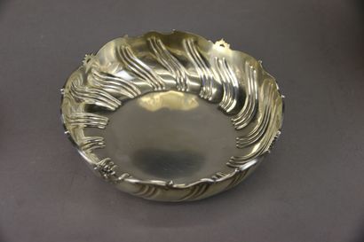 Bottle coaster in 950°/°° silver, pearl frieze...