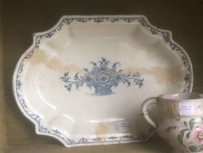 Earthenware dish with moving contours (restorations),...