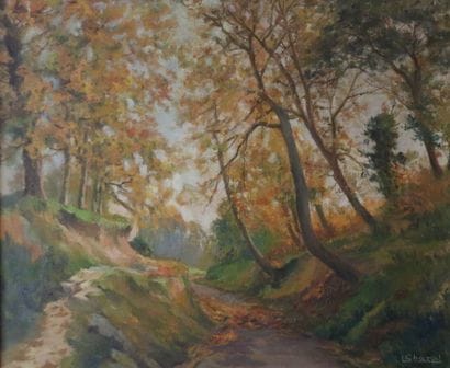 Louis CHAZAL (20th)
Under the woods, 
Oil...