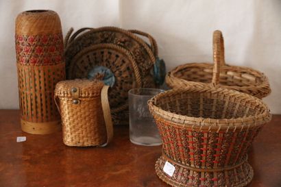 MANNETTE - Set including 5 wicker baskets...