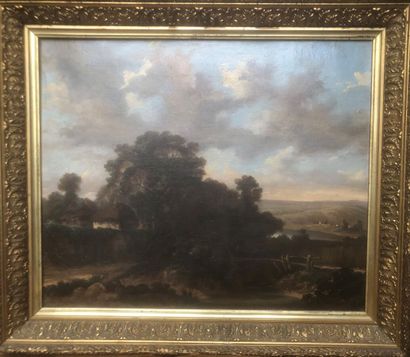 19th century SCHOOL
Landscape,
Oil on canvas.
36.5...