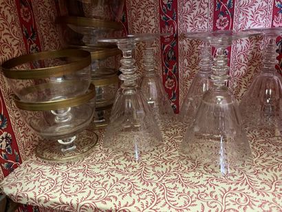 MANNETTE - Set of crystal stemware, goblets,...