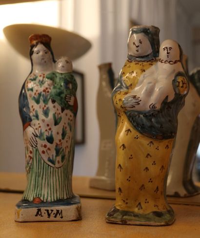 NEVERS,
A polychrome earthenware vierge d'accoucheée,...