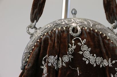 Two polychrome pearl purses, one dated 1822...