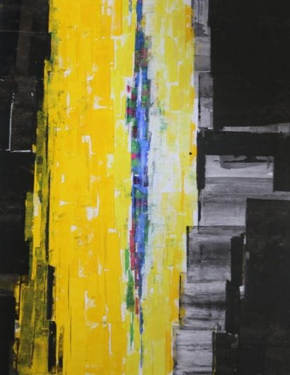 P. BOST (20th)
Yellow, black and blue abstraction,...